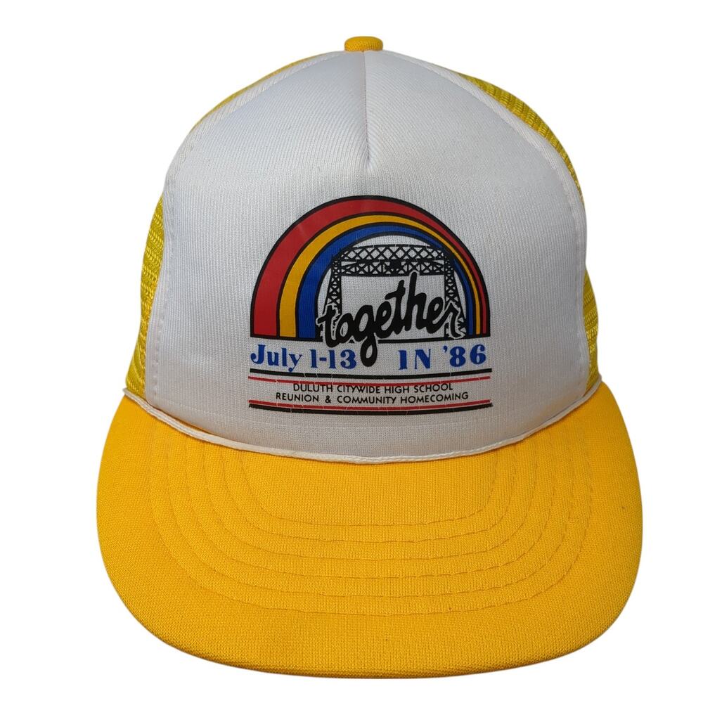Together July 1-13 In '86 Snapback Trucker Hat Yellow OS Capital Vintage Foam